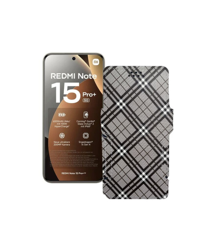 Чохол-книжка з екошкіри для телефону Xiaomi Redmi Note 15 Pro Plus