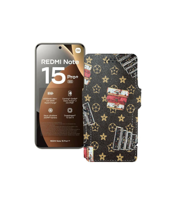 Чохол-книжка з екошкіри для телефону Xiaomi Redmi Note 15 Pro Plus