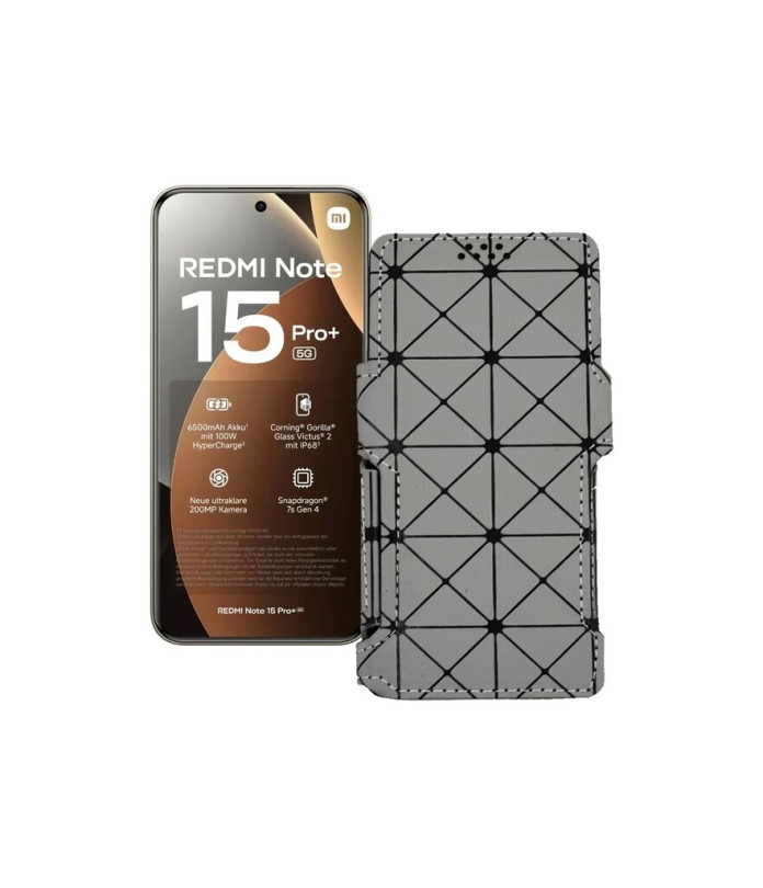 Чохол-книжка з екошкіри для телефону Xiaomi Redmi Note 15 Pro Plus