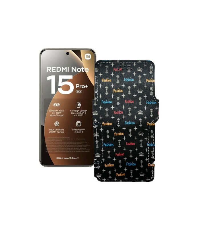 Чохол-книжка з екошкіри для телефону Xiaomi Redmi Note 15 Pro Plus