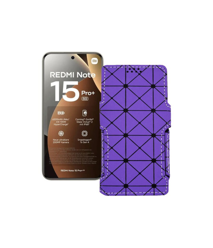 Чохол-книжка з екошкіри для телефону Xiaomi Redmi Note 15 Pro Plus