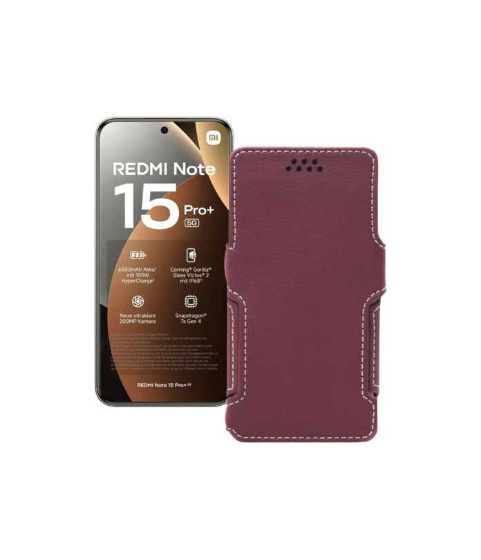 Чохол-книжка з екошкіри для телефону Xiaomi Redmi Note 15 Pro Plus