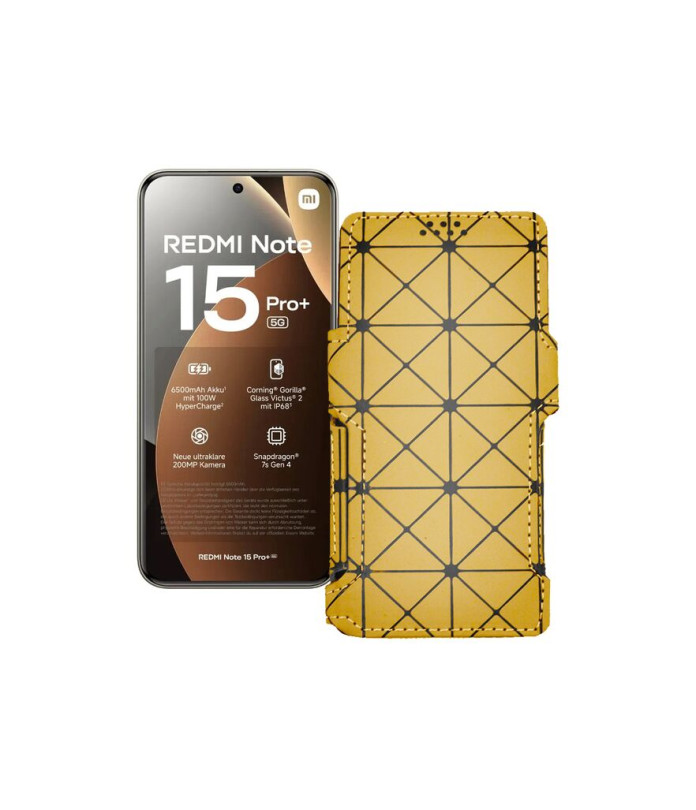 Чохол-книжка з екошкіри для телефону Xiaomi Redmi Note 15 Pro Plus