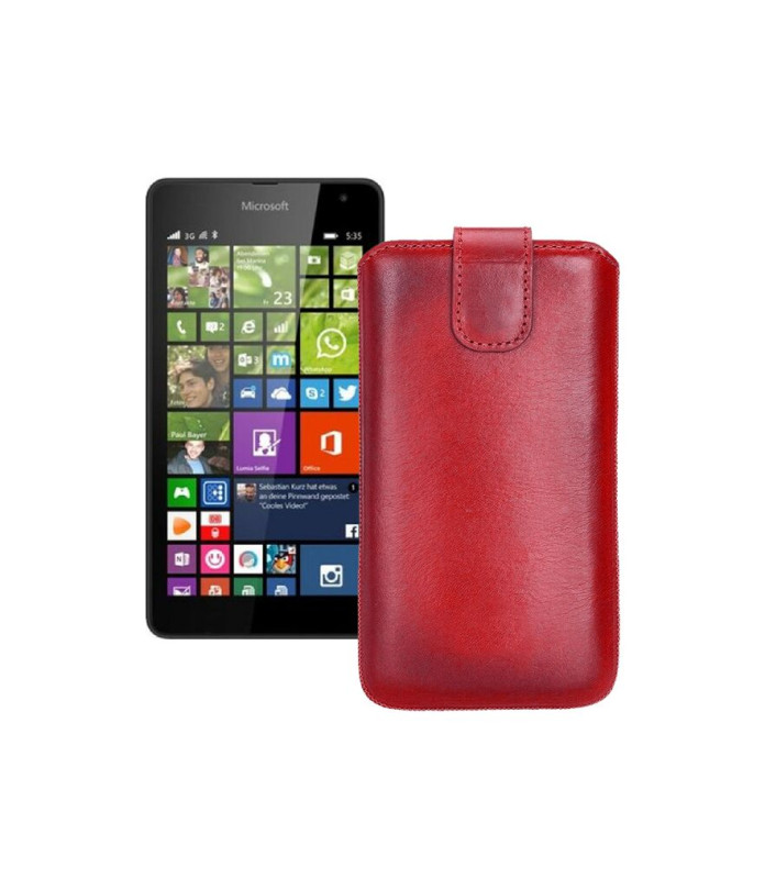 Витяжка з екошкіри для телефону Microsoft Lumia 540