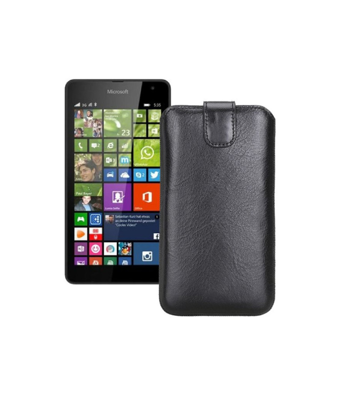 Витяжка з екошкіри для телефону Microsoft Lumia 540