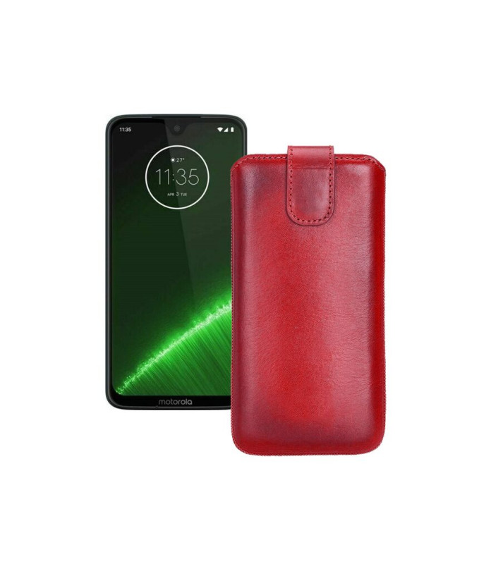 Витяжка з екошкіри для телефону Motorola Moto G7 Plus