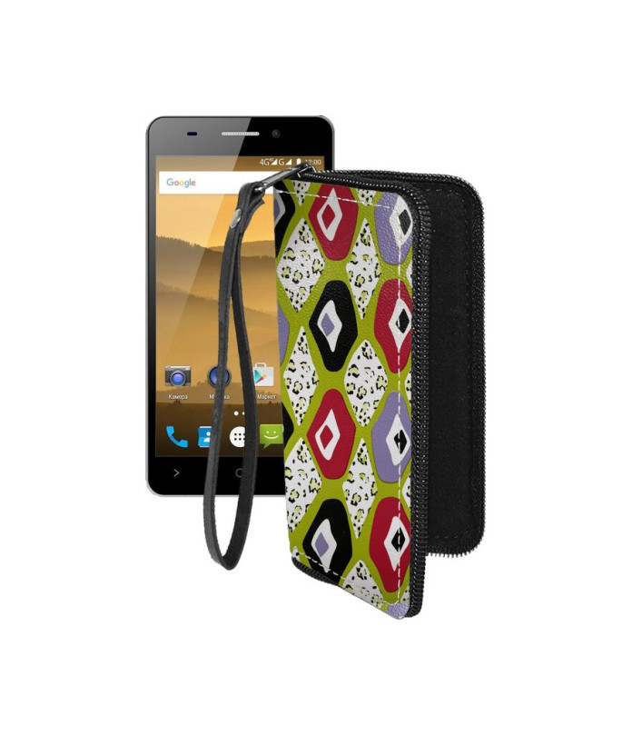 Чохол-гаманець з екошкіри для телефону Highscreen Power Five Evo