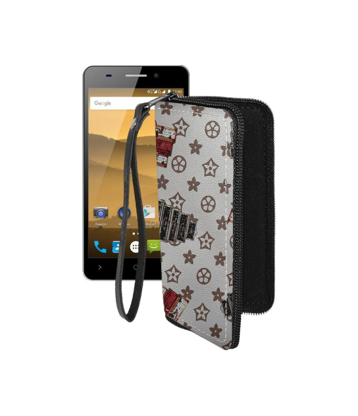 Чохол-гаманець з екошкіри для телефону Highscreen Power Five Evo