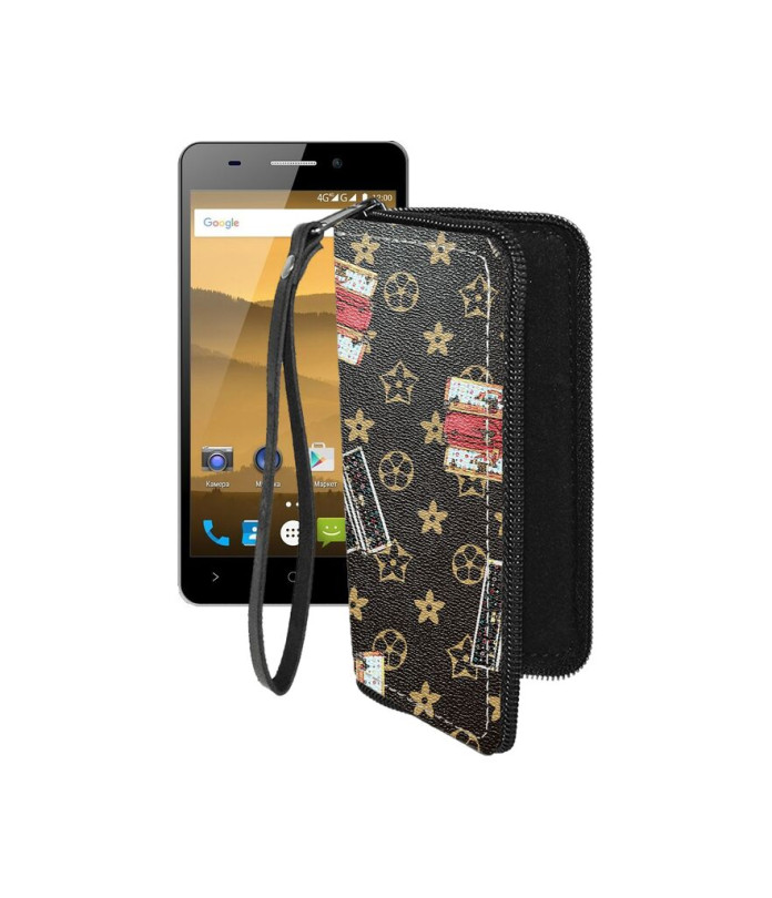 Чохол-гаманець з екошкіри для телефону Highscreen Power Five Evo