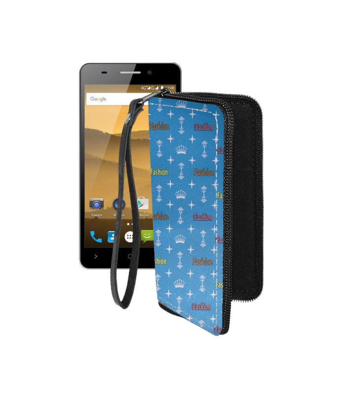 Чохол-гаманець з екошкіри для телефону Highscreen Power Five Evo
