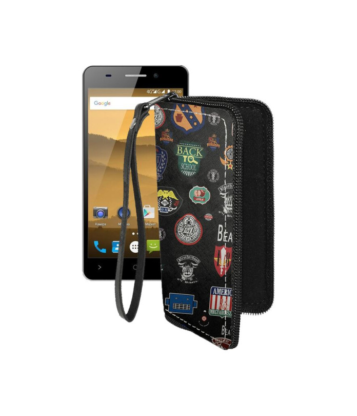Чохол-гаманець з екошкіри для телефону Highscreen Power Five Evo