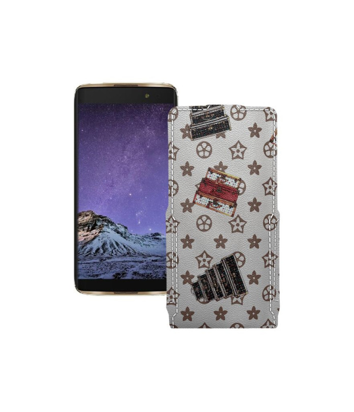 Чохол-флип з екошкіри для телефону Alcatel One Touch Idol 4s