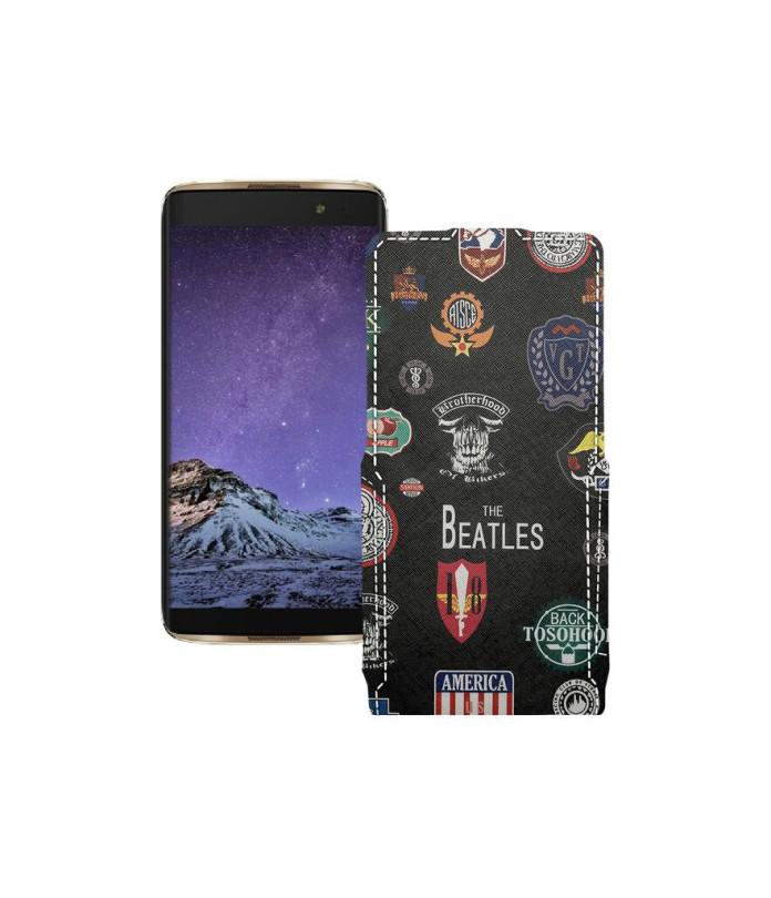Чохол-флип з екошкіри для телефону Alcatel One Touch Idol 4s