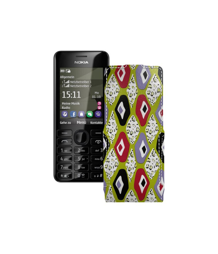 Чохол-флип з екошкіри для телефону Nokia Asha 206