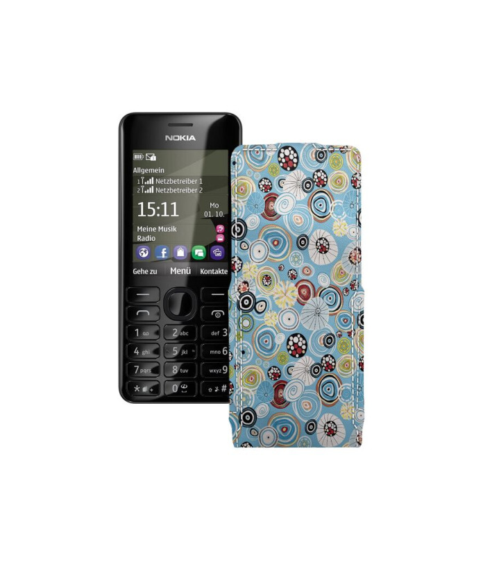 Чохол-флип з екошкіри для телефону Nokia Asha 206