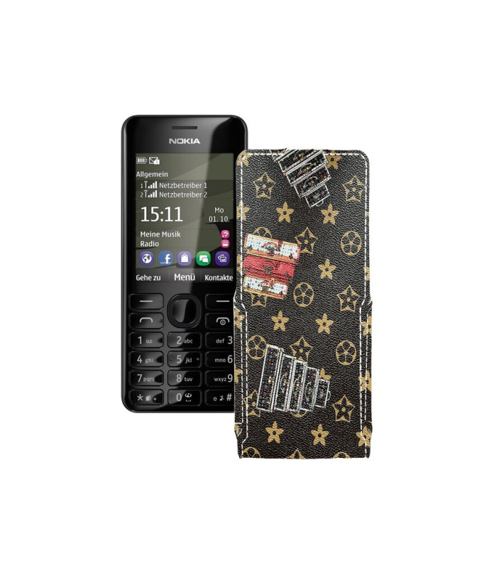 Чохол-флип з екошкіри для телефону Nokia Asha 206