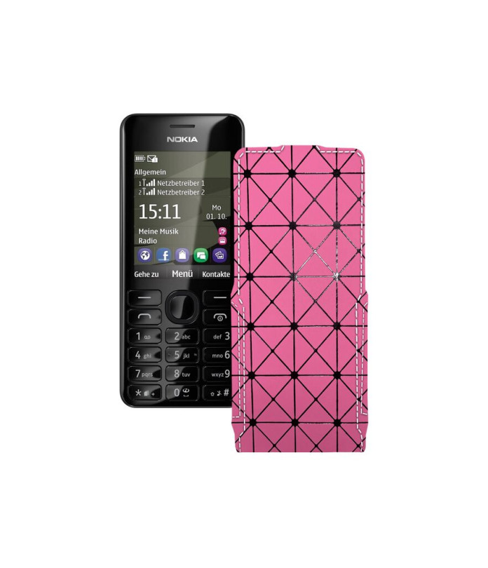 Чохол-флип з екошкіри для телефону Nokia Asha 206