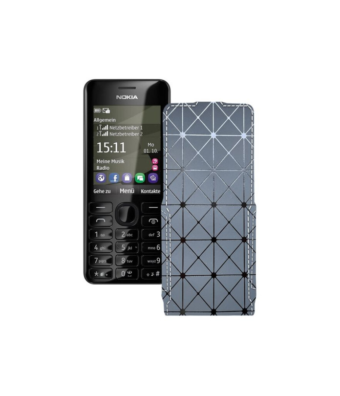 Чохол-флип з екошкіри для телефону Nokia Asha 206