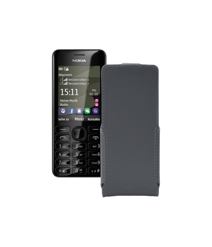 Чохол-флип з екошкіри для телефону Nokia Asha 206