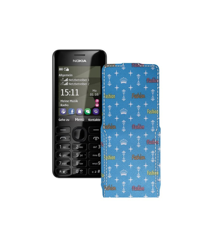 Чохол-флип з екошкіри для телефону Nokia Asha 206