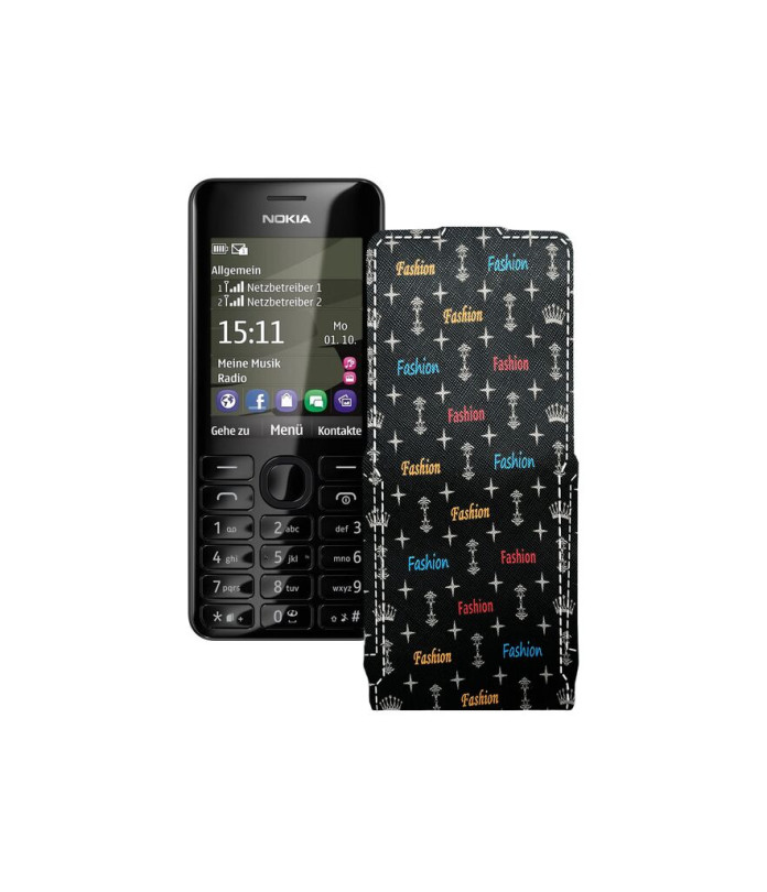 Чохол-флип з екошкіри для телефону Nokia Asha 206