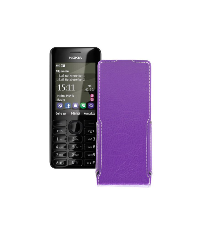 Чохол-флип з екошкіри для телефону Nokia Asha 206