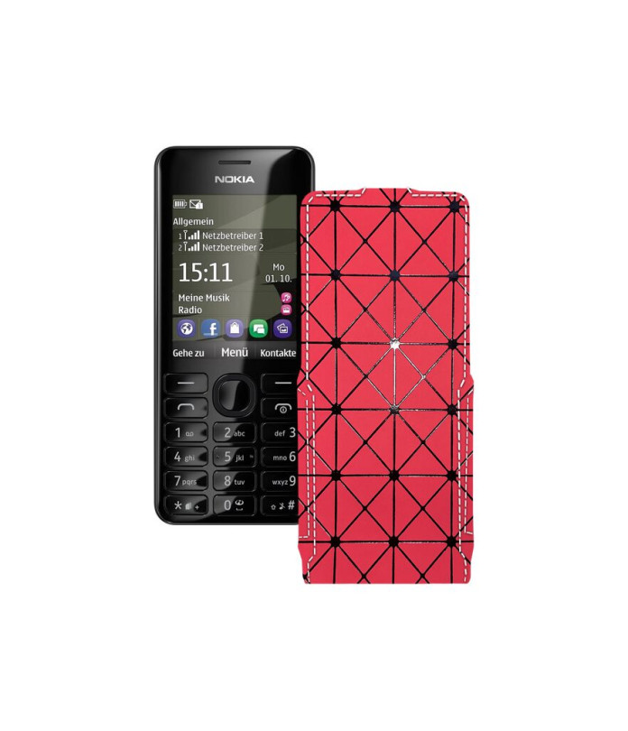 Чохол-флип з екошкіри для телефону Nokia Asha 206