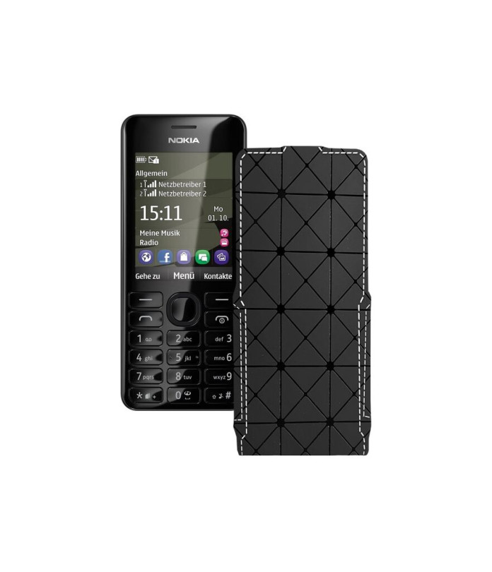 Чохол-флип з екошкіри для телефону Nokia Asha 206