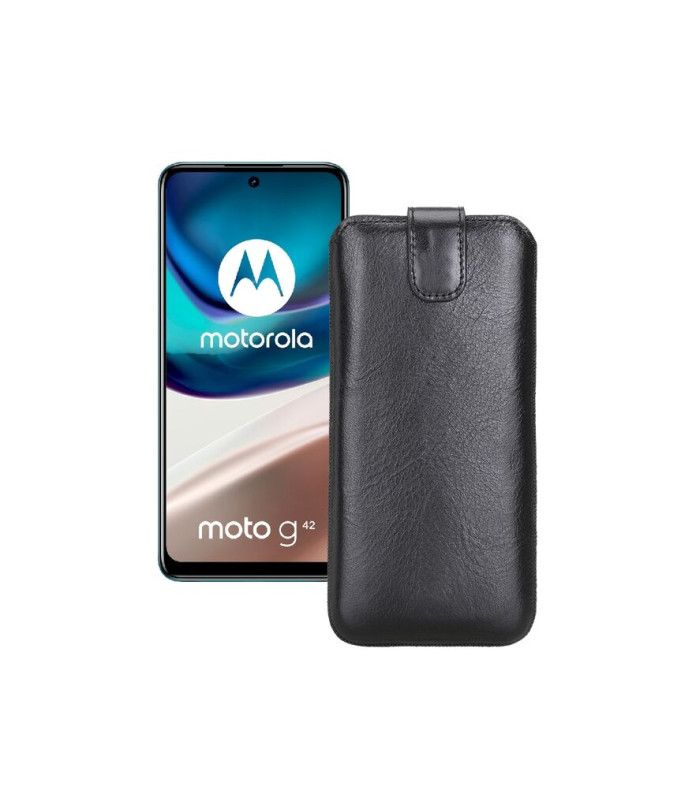 Витяжка з екошкіри для телефону Motorola Moto G42