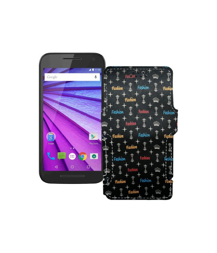 Чохол-книжка з екошкіри для телефону Motorola Moto G3