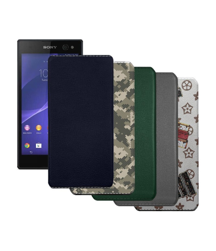 Накладка з екошкіри для телефону Sony Xperia C3 DS D2502