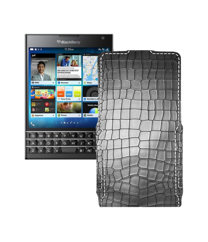 Чохол-флип з екошкіри для телефону BlackBerry Passport