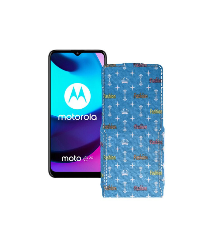 Чохол-флип з екошкіри для телефону Motorola Moto E20