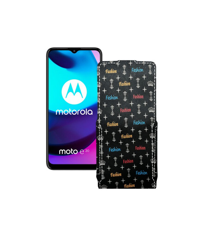 Чохол-флип з екошкіри для телефону Motorola Moto E20