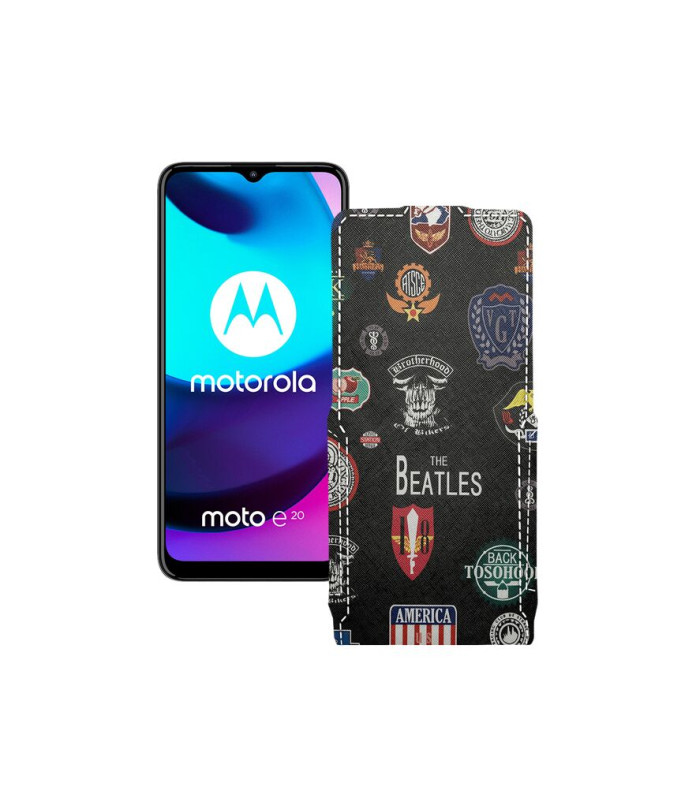 Чохол-флип з екошкіри для телефону Motorola Moto E20