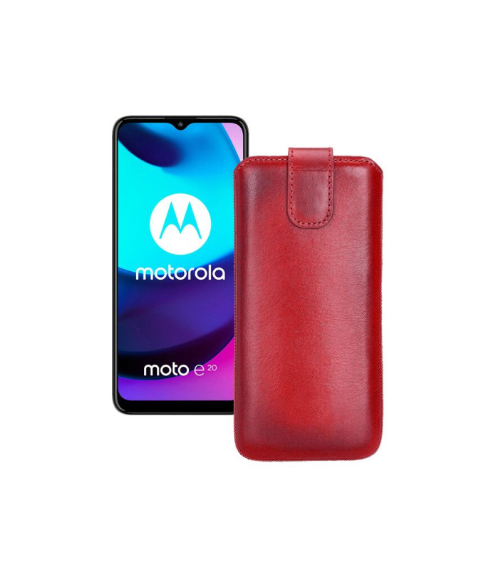 Витяжка з екошкіри для телефону Motorola Moto E20