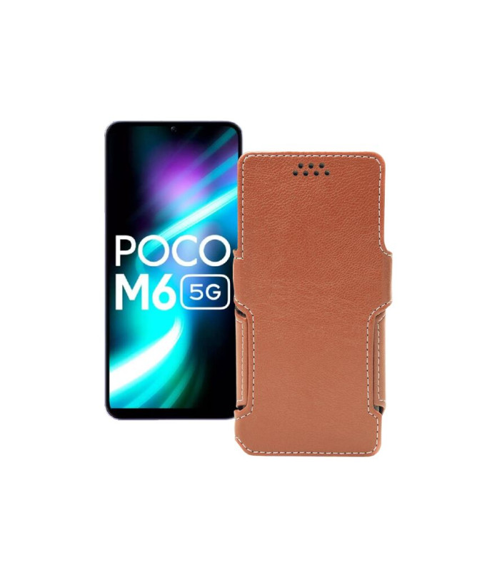 Чохол-книжка з екошкіри для телефону Xiaomi Poco M6 (5G)