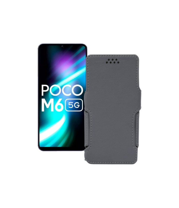 Чохол-книжка з екошкіри для телефону Xiaomi Poco M6 (5G)