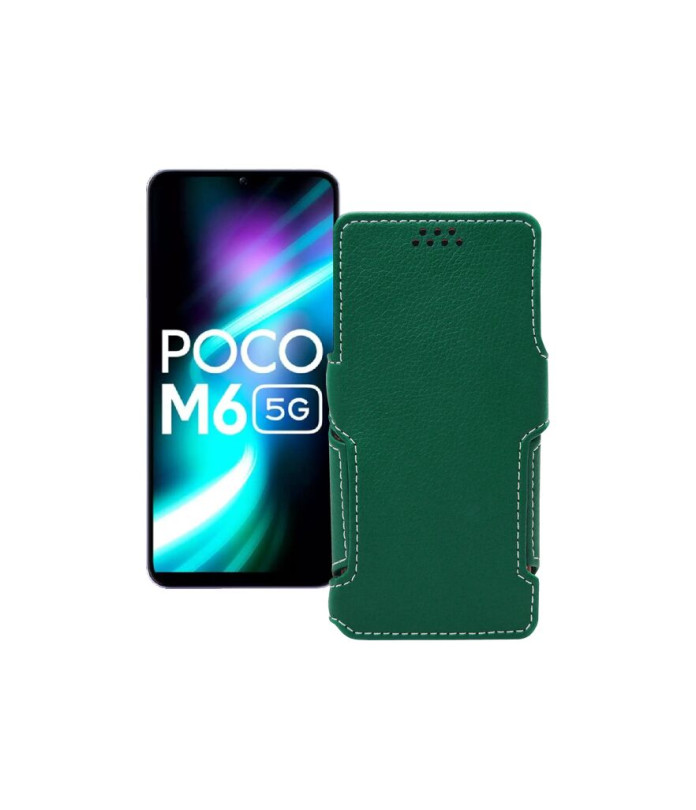 Чохол-книжка з екошкіри для телефону Xiaomi Poco M6 (5G)