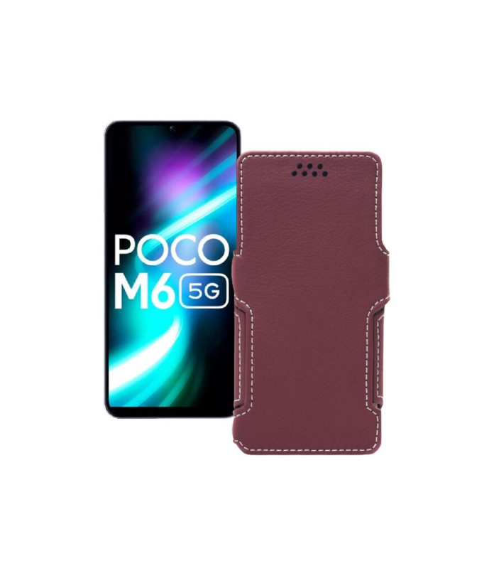 Чохол-книжка з екошкіри для телефону Xiaomi Poco M6 (5G)