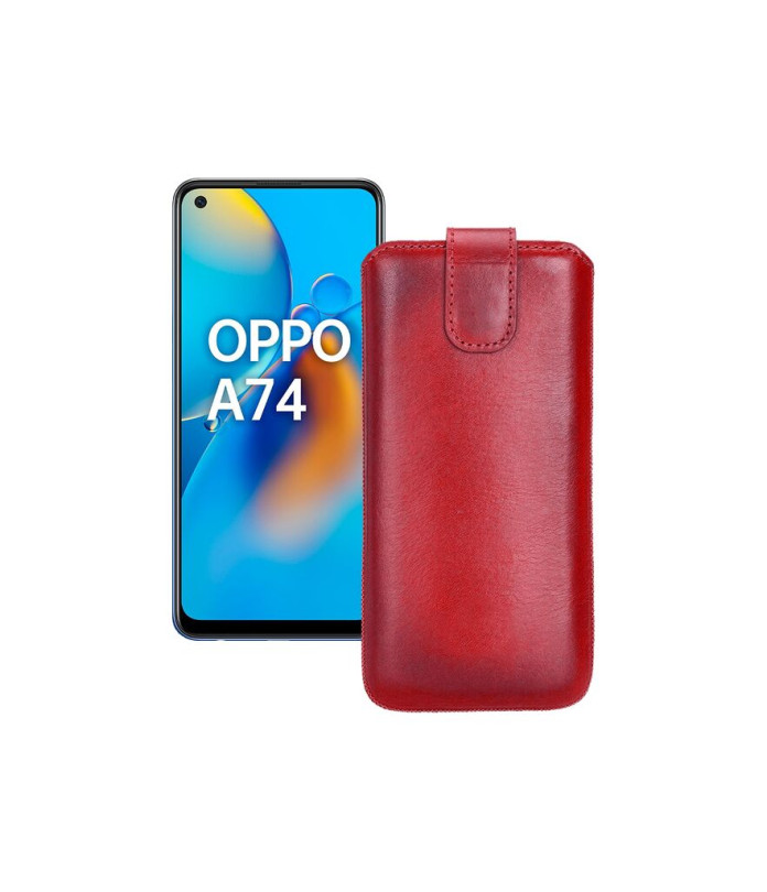 Витяжка з екошкіри для телефону OPPO A74