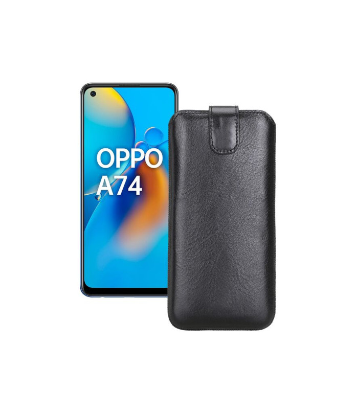 Витяжка з екошкіри для телефону OPPO A74