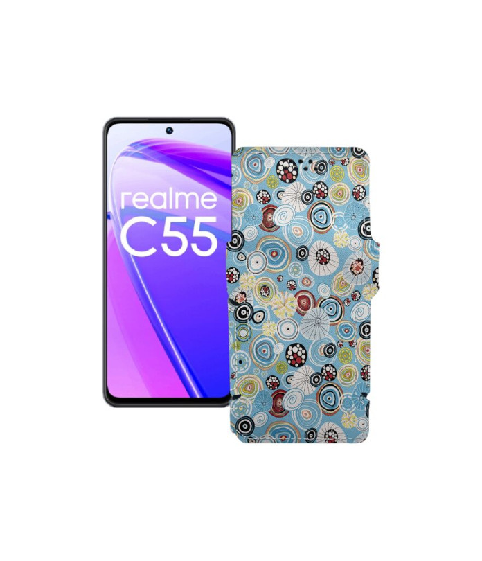 Чохол-книжка з екошкіри для телефону Realme C55