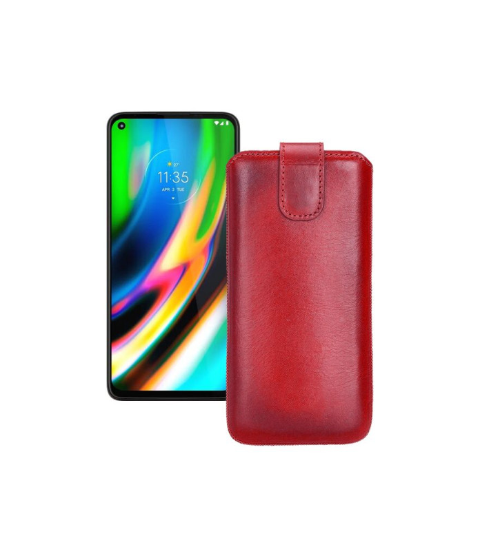 Витяжка з екошкіри для телефону Motorola Moto G9 Plus