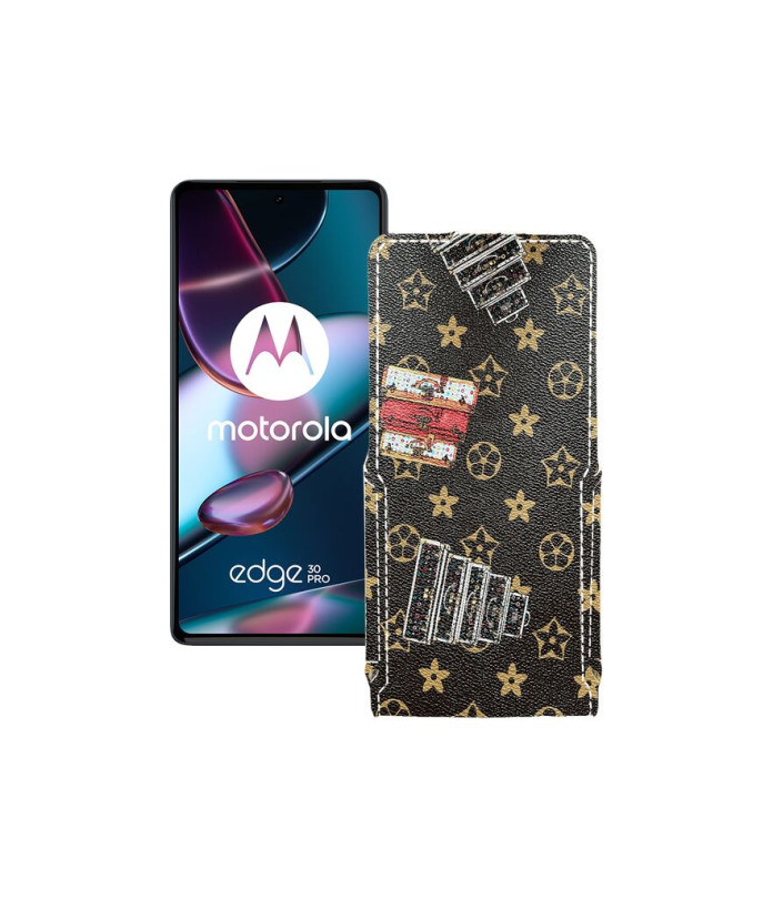 Чохол-флип з екошкіри для телефону Motorola Edge 30 pro