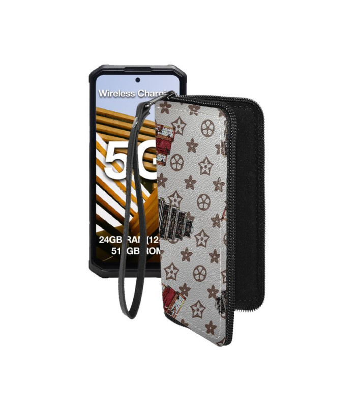 Чохол-гаманець з екошкіри для телефону AGM G3