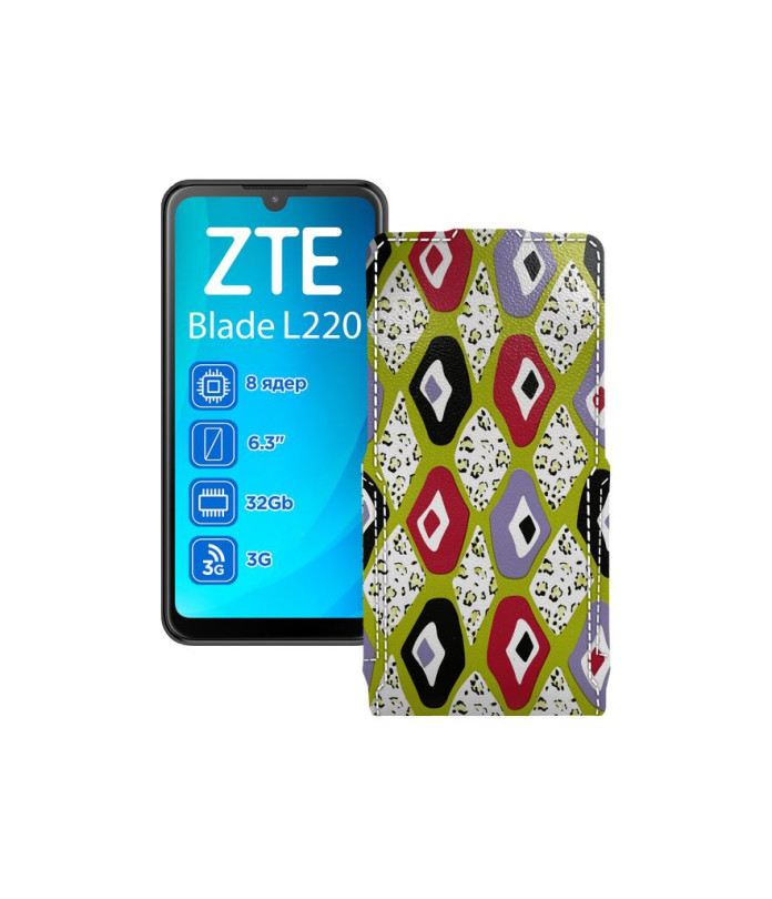 Чохол-флип з екошкіри для телефону ZTE Blade L220