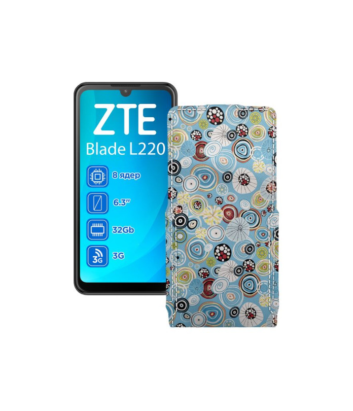 Чохол-флип з екошкіри для телефону ZTE Blade L220