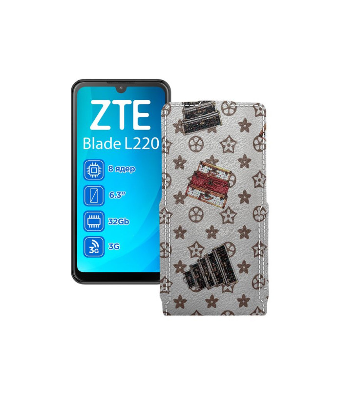 Чохол-флип з екошкіри для телефону ZTE Blade L220