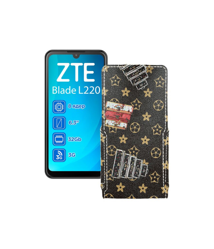 Чохол-флип з екошкіри для телефону ZTE Blade L220